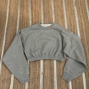 Gray Cropped ALO Sweatshirt